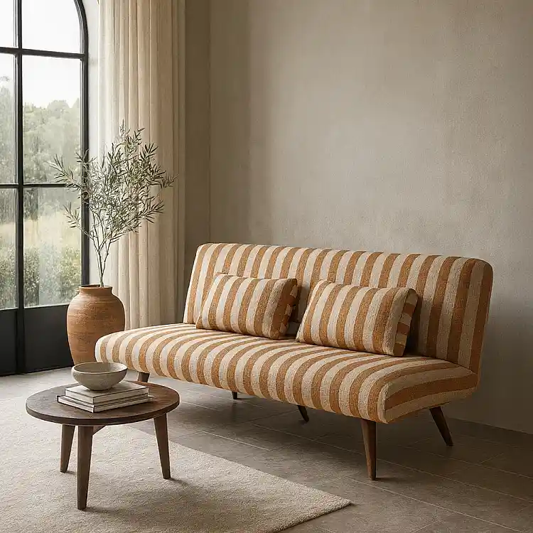 LIBERTA LA SPEZIA ΚΑΝΑΠΕΣ ΚΡΕΒΑΤΙ 3ΘΕΣΙΟΣ OFF WHITE TERRACOTTA 188x81x88cm