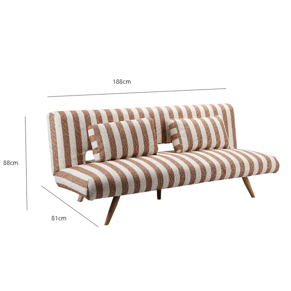 LIBERTA LA SPEZIA ΚΑΝΑΠΕΣ ΚΡΕΒΑΤΙ 3ΘΕΣΙΟΣ OFF WHITE TERRACOTTA 188x81x88cm