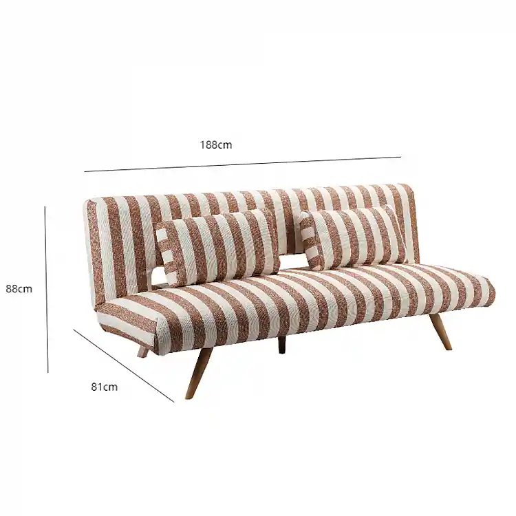 LIBERTA LA SPEZIA ΚΑΝΑΠΕΣ ΚΡΕΒΑΤΙ 3ΘΕΣΙΟΣ OFF WHITE TERRACOTTA 188x81x88cm