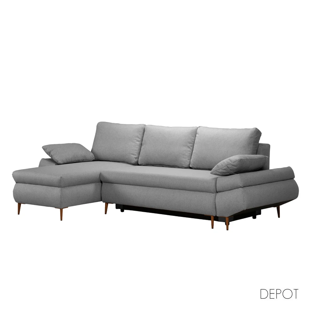 LIBERTA JACOB ΚΑΝΑΠΕΣ ΚΡΕΒΑΤΙ ΓΩΝΙΑ ΑΡΙΣΤΕΡΗ ΓΚΡΙ 264x154x84.7