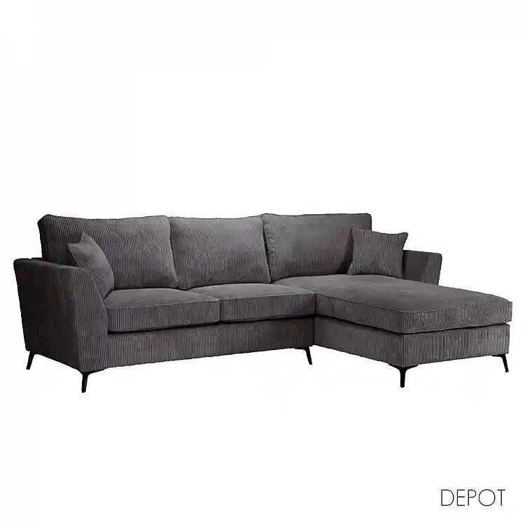 LIBERTA BOEL ΚΑΝΑΠΕΣ ΓΩΝΙΑ ΔΕΞΙΑ ΓΚΡΙ LINCOLN 90 280x170x92cm