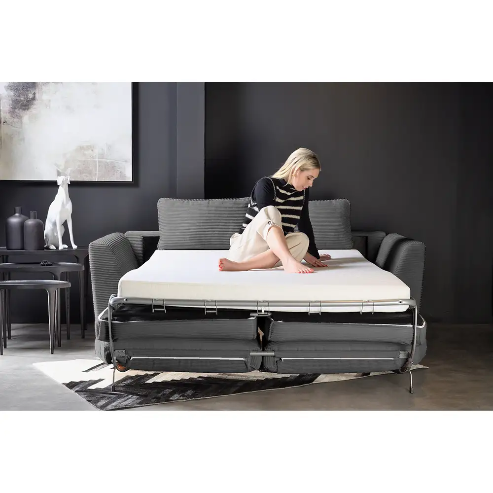 LIBERTA COCOON ΚΑΝΑΠΕΣ ΚΡΕΒΑΤΙ 3ΘΕΣΙΟΣ ΓΚΡΙ LINCOLN 90 208x94x92cm