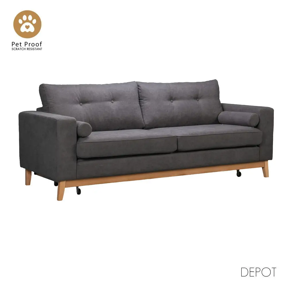 LIBERTA LUSSO ΚΑΝΑΠΕΣ ΚΡΕΒΑΤΙ 3ΘΕΣΙΟΣ ΓΚΡΙ LINO 17 218x85x87cm