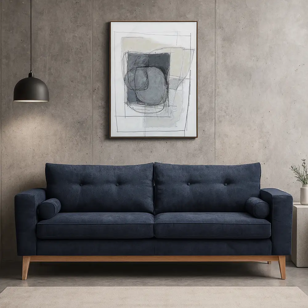 LIBERTA LUSSO ΚΑΝΑΠΕΣ ΚΡΕΒΑΤΙ 3ΘΕΣΙΟΣ ΜΠΛΕ LINO 89 218x85x87cm