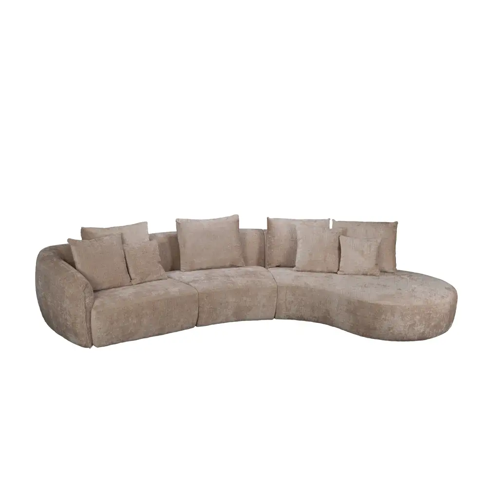 LIBERTA CURVO ΚΑΝΑΠΕΣ ΓΩΝΙΑ ΔΕΞΙΑ BEIGE CREMONA 14 412x162x92cm