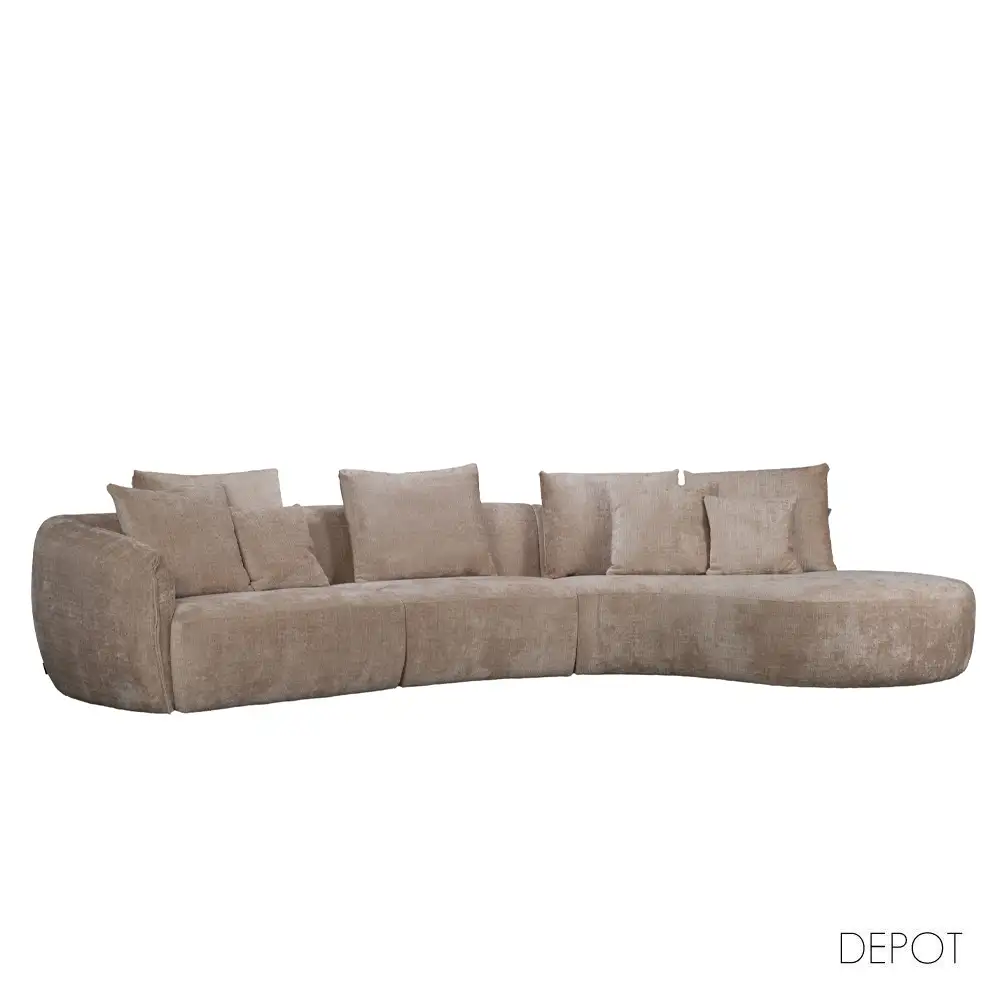 LIBERTA CURVO ΚΑΝΑΠΕΣ ΓΩΝΙΑ ΔΕΞΙΑ BEIGE CREMONA 14 412x162x92cm
