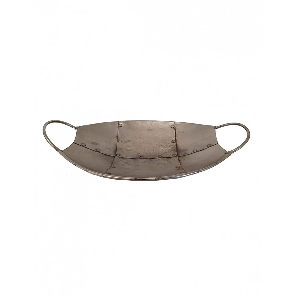 Δίσκος μεταλλ. με χερούλ.  38x23x10εκ.