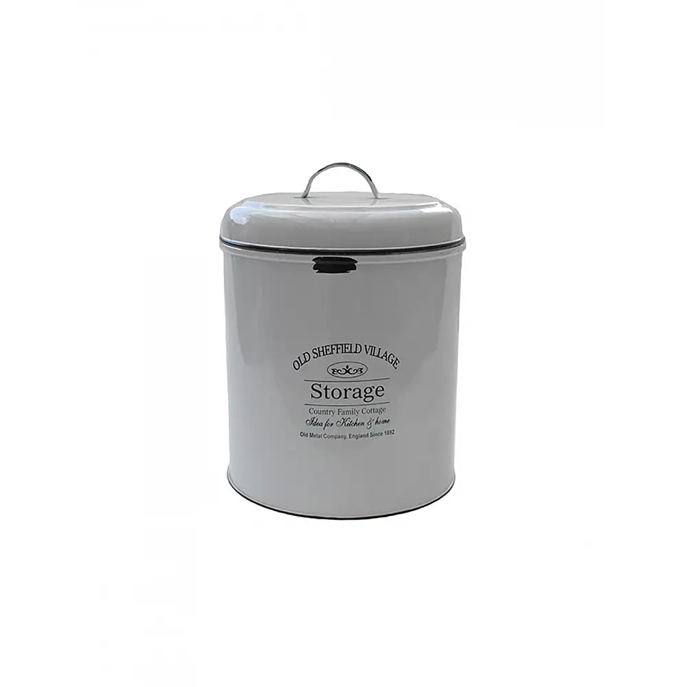 Δοχείο με καπάκι μεταλλικό λευκό 26x21