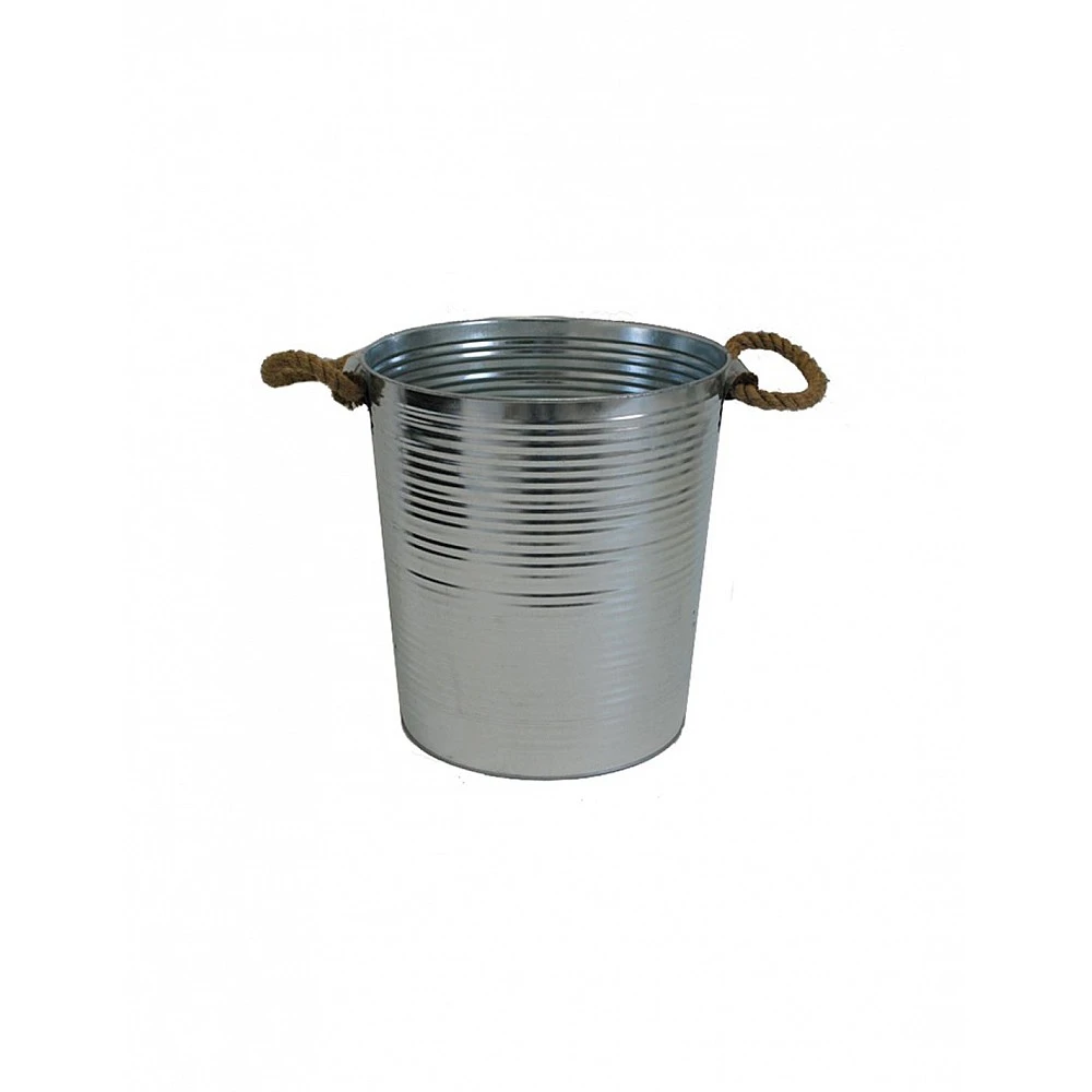 Κουβάς ριγέ γαλβανιζέ με σχοινί 38. 5x38. 5