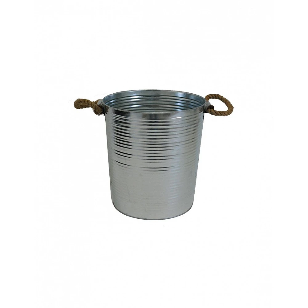 Κουβάς ριγέ γαλβανιζέ με σχοινί 43. 5x41. 5