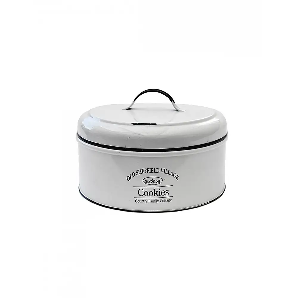 Δοχείο με καπάκι μεταλλικό λευκό 13x25