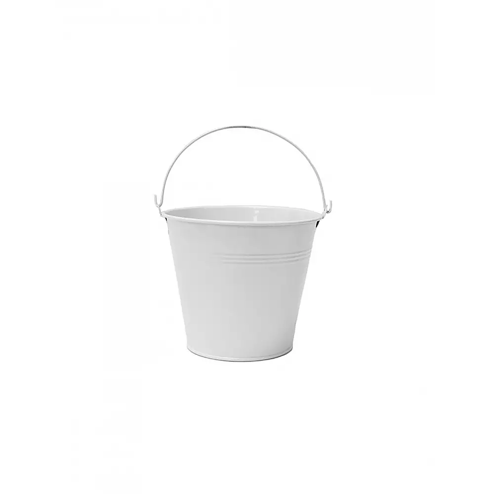 Κουβάς μεταλλικό λευκός 15x13