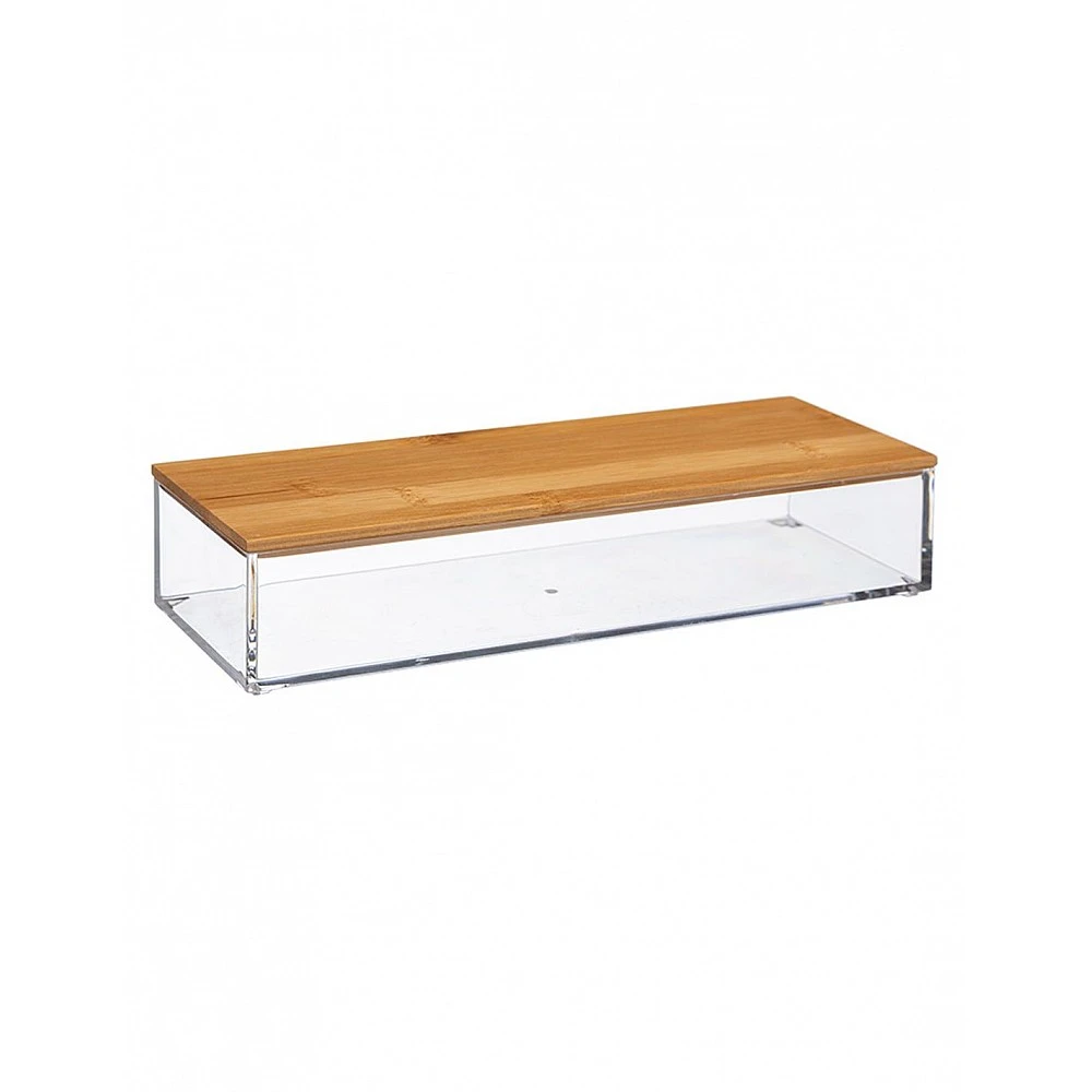 Κουτί plexiglass με καπάκι bamboo 25,6X5,1X9,6