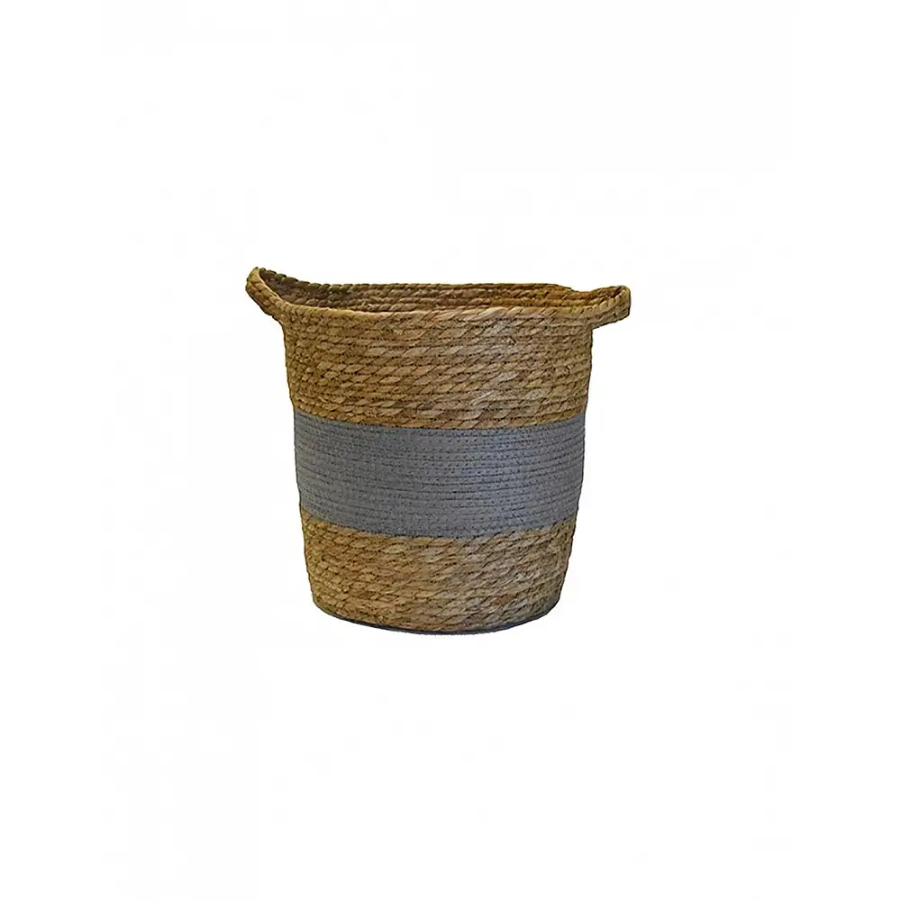 Καλάθι ψάθινο φυσικό γκρί 30x30