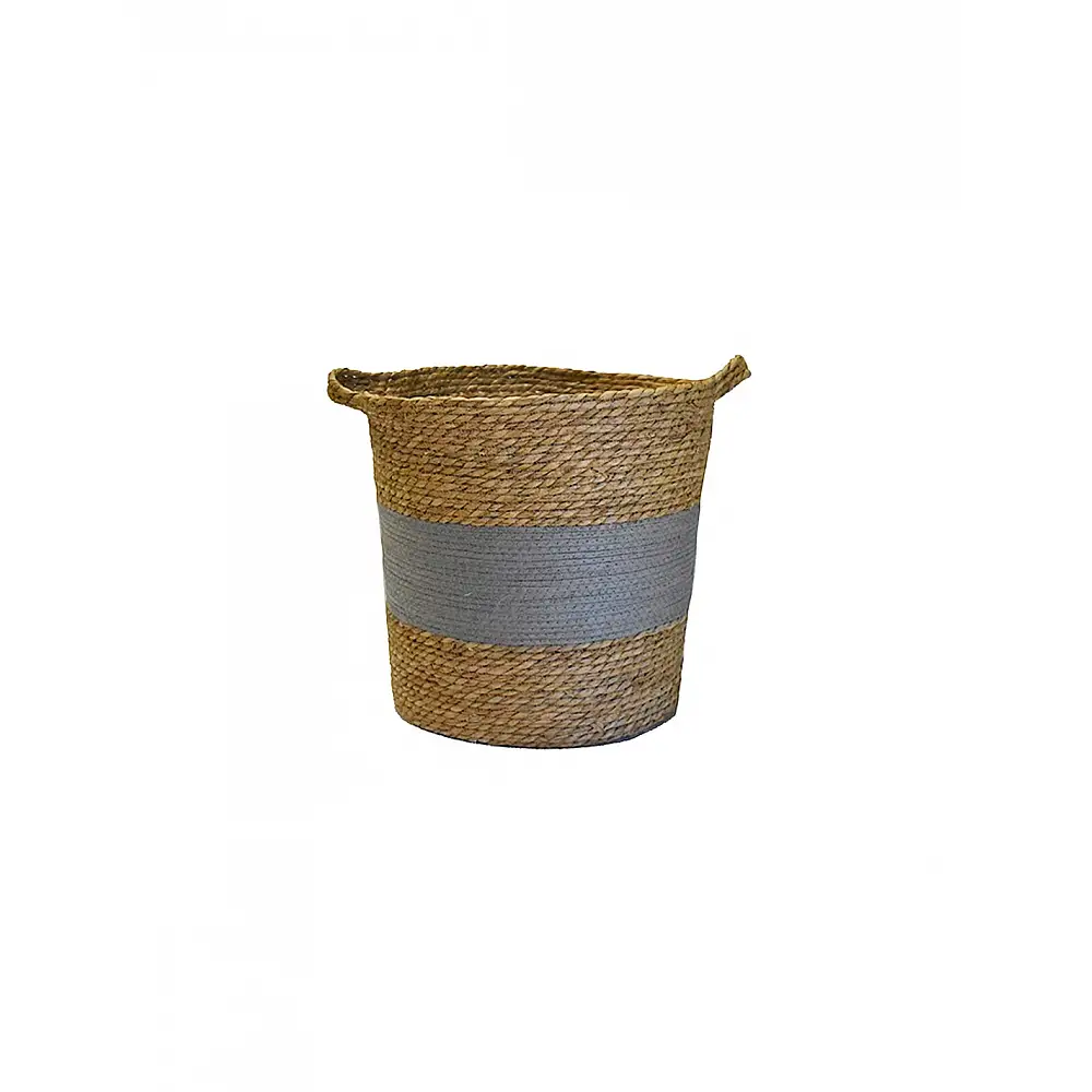 Καλάθι ψάθινο φυσικό γκρί 40X40
