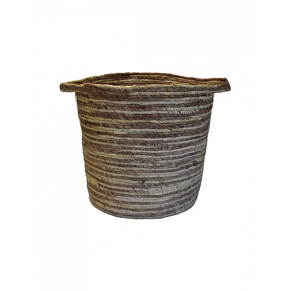 Καλάθι ριγέ φυσικό καφέ 45x45