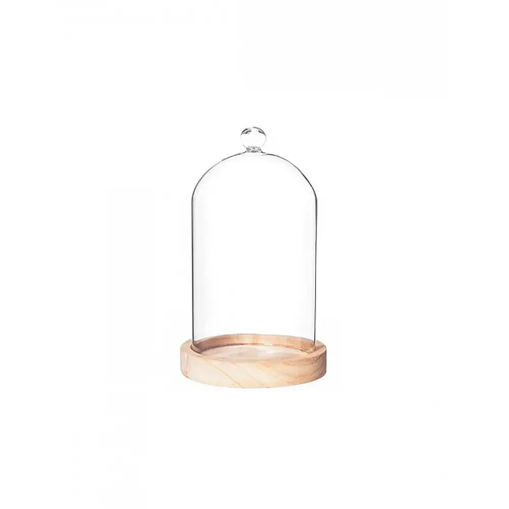Καμπάνα γυάλινο με ξύλινο βάση 11x19