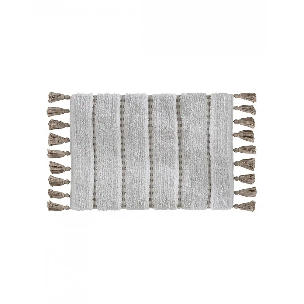 xαλάκι μπάνιου βαμβακερό πον πον εκρού 50x75