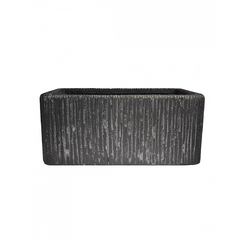 Ζαρντινιέρα κεραμικό carve μαύρο χρ. 50x31x22