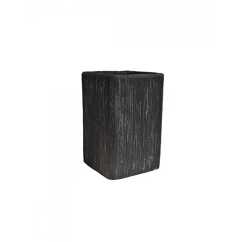 Γλάστρα κεραμικό τετράγωνο carve μαύρο χρ. 25x25x38