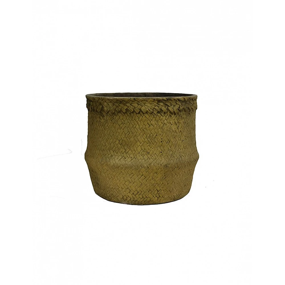 Κασπώ κεραμικό light rattan καφέ χρ. Φ25x21