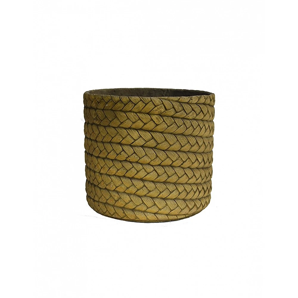 Κασπώ κεραμικό light rattan καφέ χρ. Φ25x21