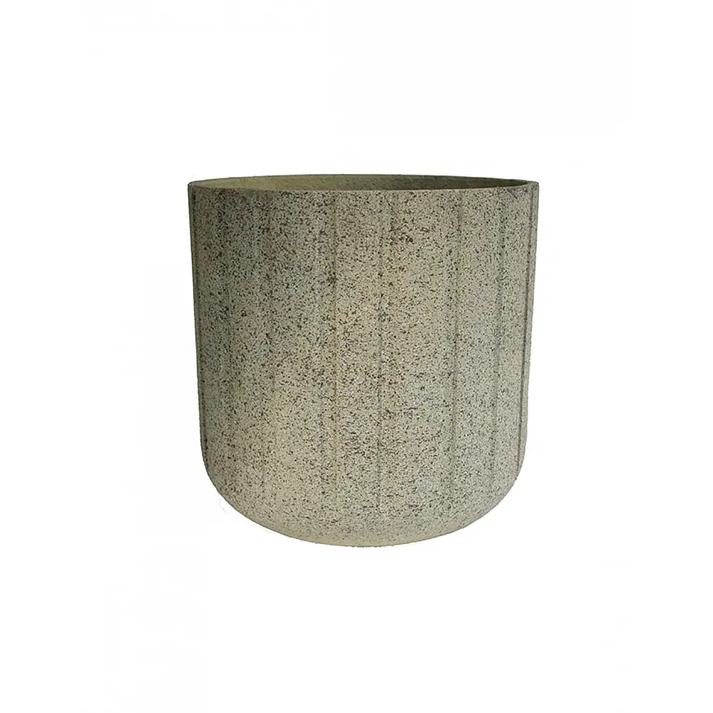 Γλάστρα κύλινδρος κεραμικό ribbed μπεζ χρ.  Φ45x45