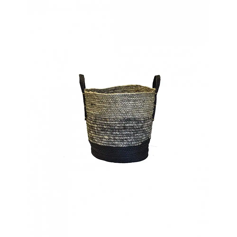 Καλάθι ψάθινο paper 3χρωμο γκρι 38x38