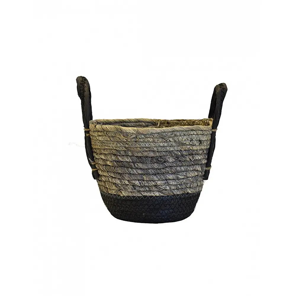 Καλάθι ψάθινο paper 3χρωμο γκρι 23x20