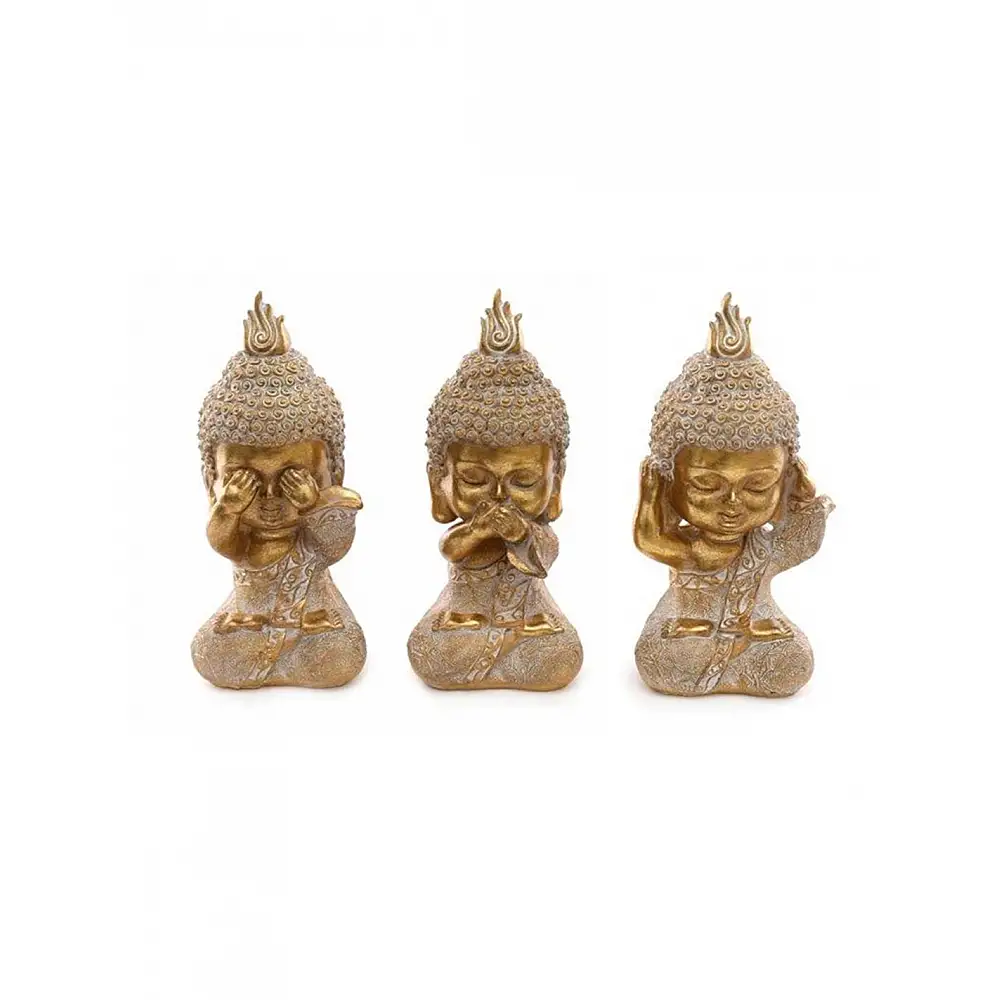 Βούδας κεραμικό χρυσός 19εκ.  σ/3 see/hear/say