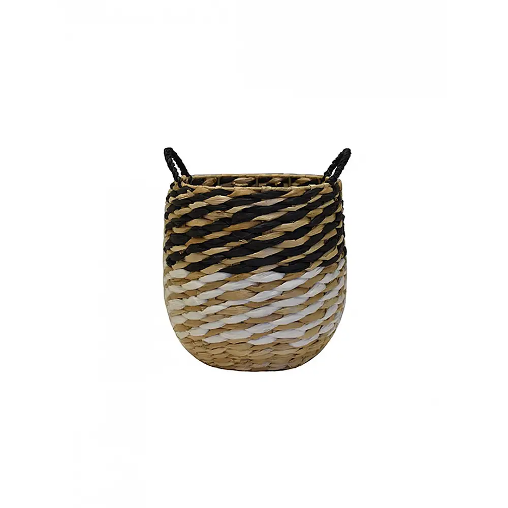 Καλάθι ψάθινο rush paper 3χρωμο 18x23