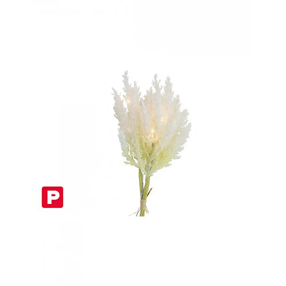 Φτερό λευκό σε κλαδί με LED 25εκ.