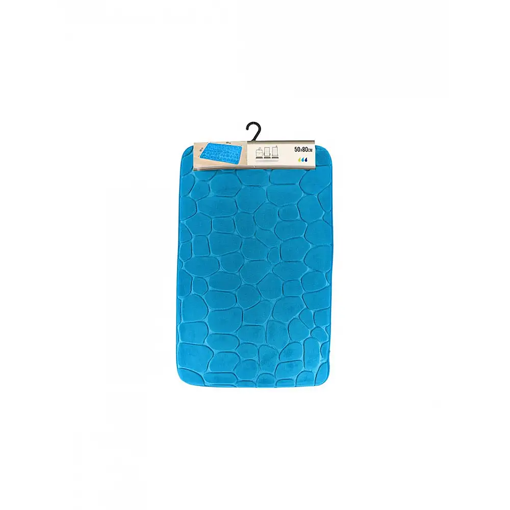 xαλί μπάνιου βαμβακερό memory 50X80 μπλε peacock