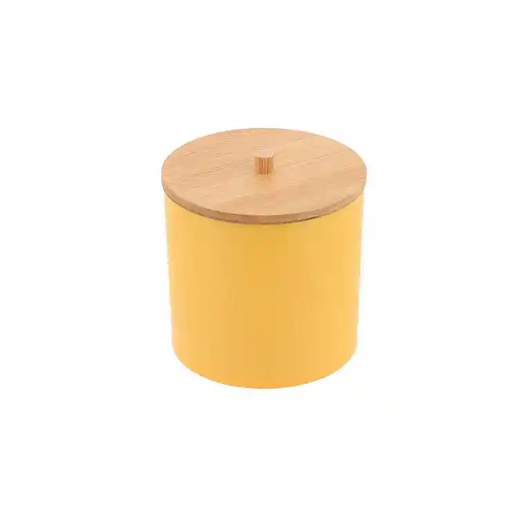 Δοχείο με καπάκι bamboo κίτρινο
