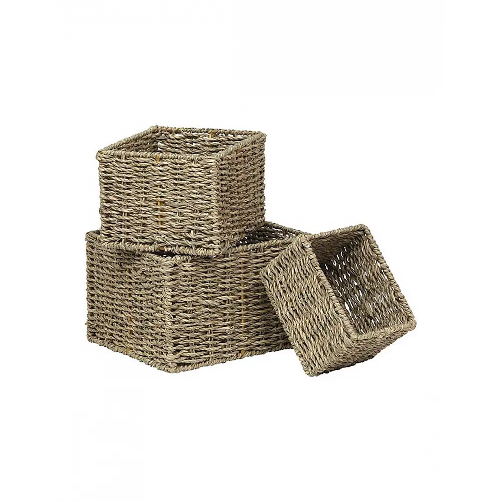 Καλάθι ψάθινο σχοίνινο σ/3 (14X11X10+18X15X12+22X19X14)