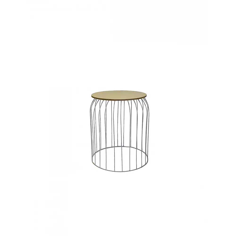 Τραπέζι βοηθητικό μεταλλικό λευκό με λευκό καπάκι 30x34