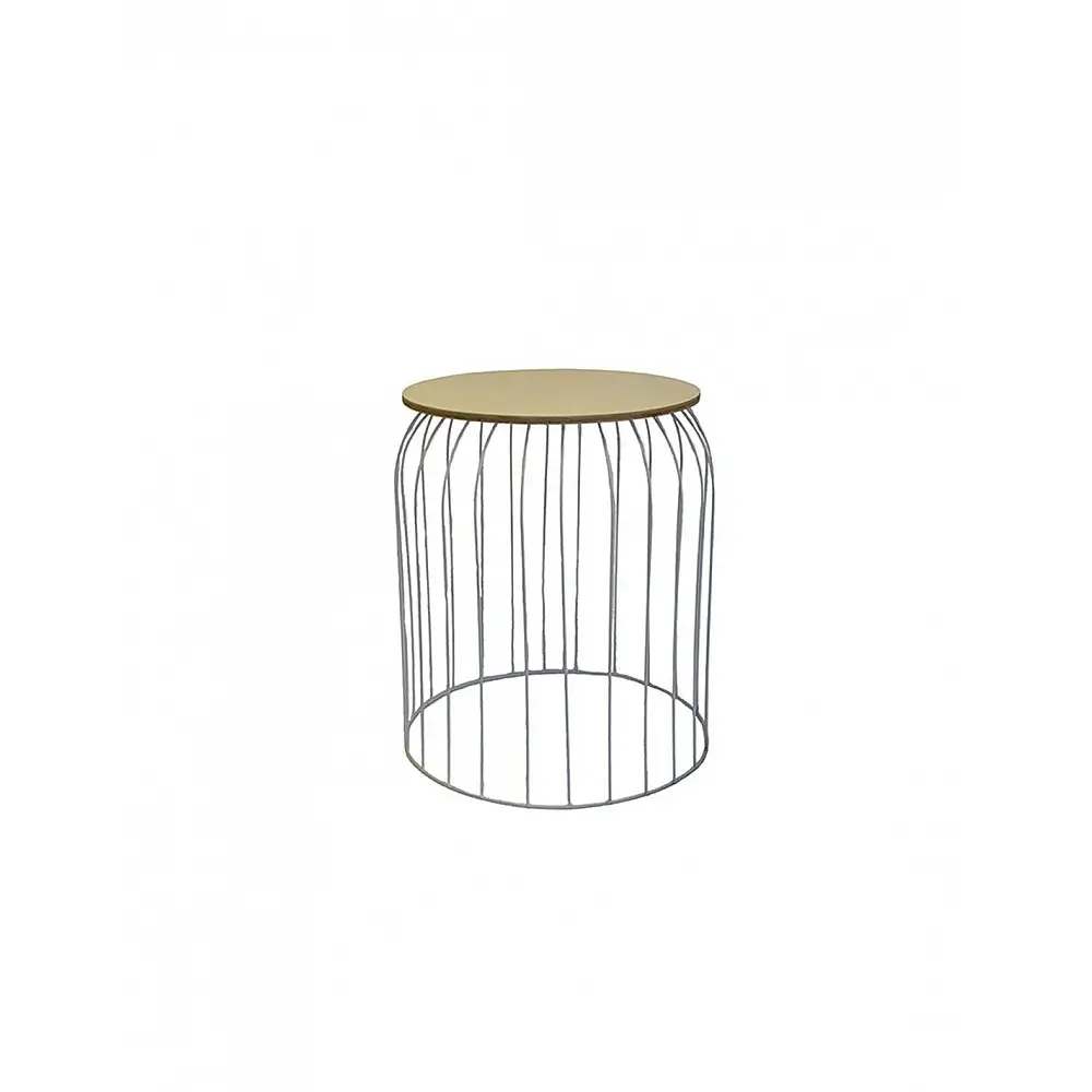 Τραπέζι βοηθητικό μεταλλικό λευκό με λευκό καπάκι 35x37