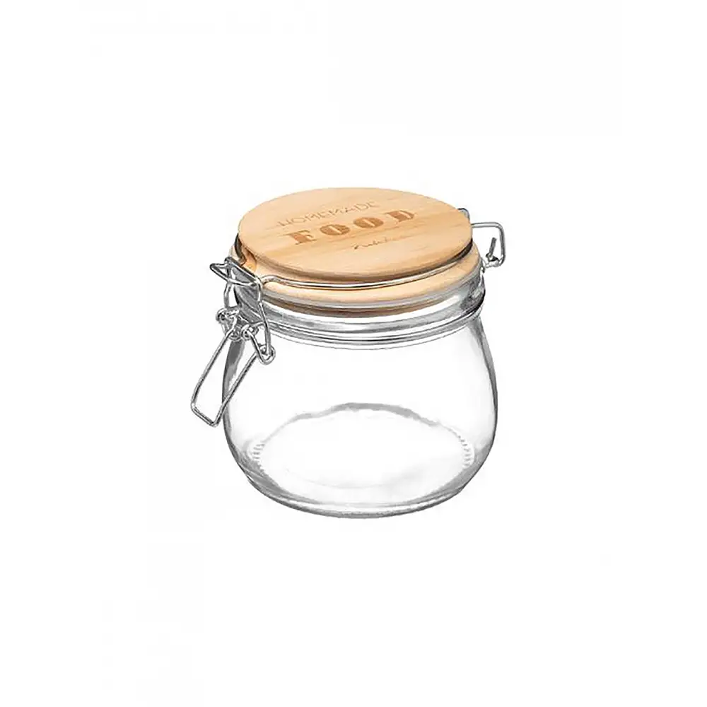 Βάζο με καπάκι ξύλινο και ελασμα 0,5L 13,5X10,5