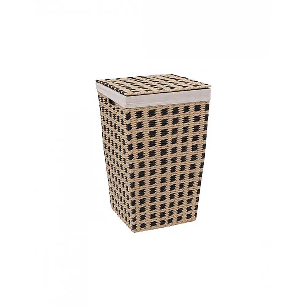Καλάθι απλύτων ψάθινο black rush 33,5X32,5X53