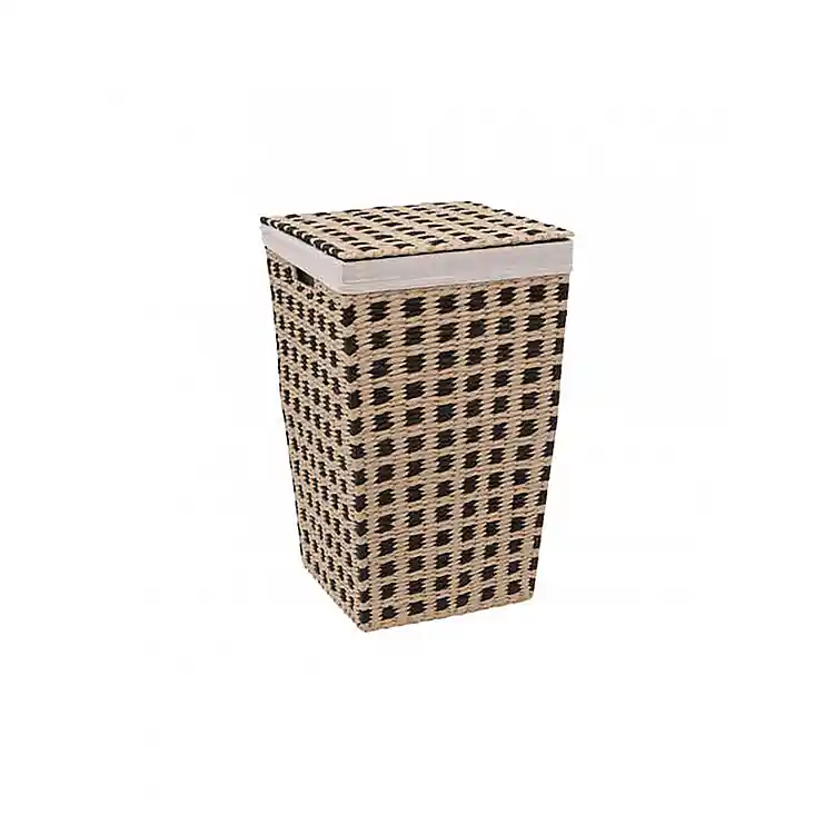 Καλάθι απλύτων ψάθινο black rush 33,5X32,5X53
