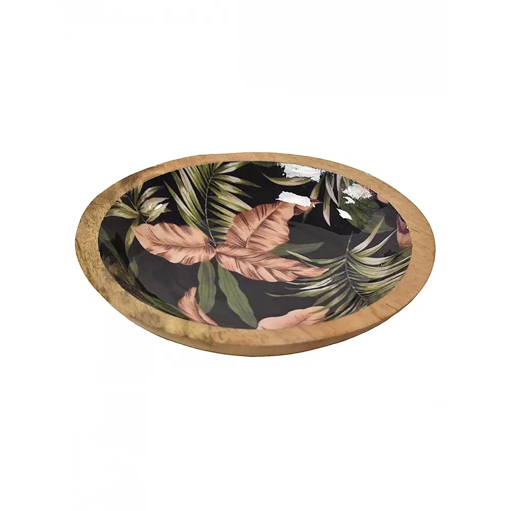 Μπωλ mango enamel mixed leaves Φ29x6