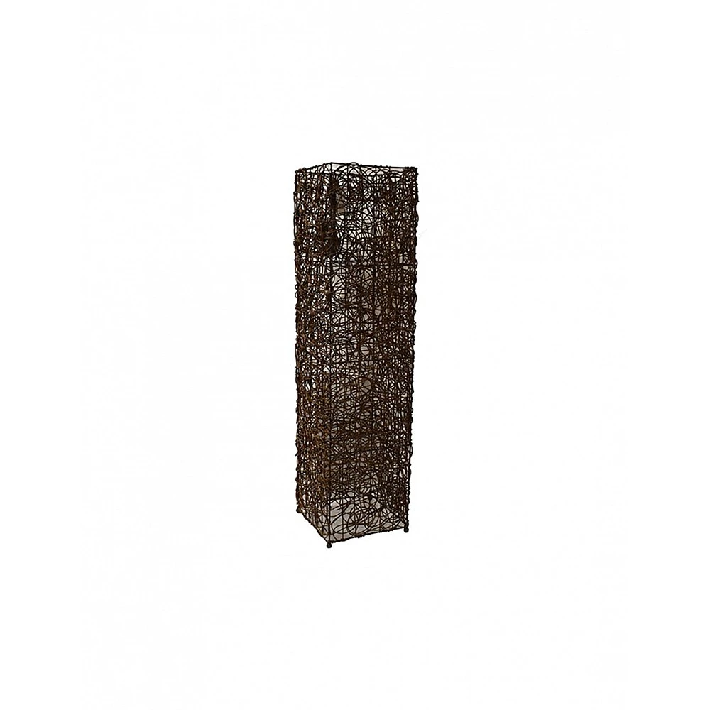Φωτιστικό δαπέδου πλεκτό rattan καφέ 25εκ. x25εκ. x1Μ