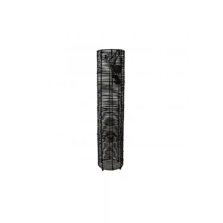 Φωτιστικό δαπέδου rattan μαύρο Φ21,5εκ. x1Μ