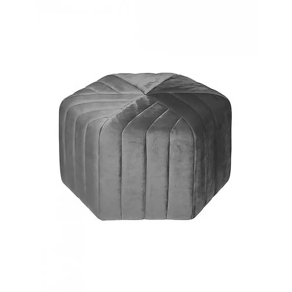 Σκαμπώ βελούδινο γκρι 52x30