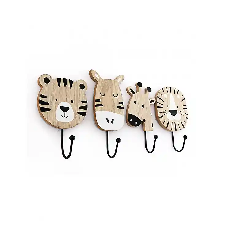 Κρεμάστρα μονή ξύλινη  JUNGLE ANIMAL  19x8,5x5cm