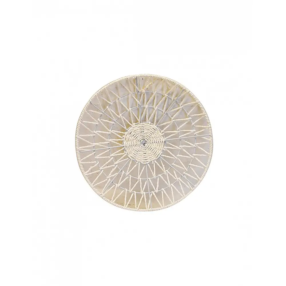 Πιατέλα τεχν. raffia τοίχου λευκή Φ35x5
