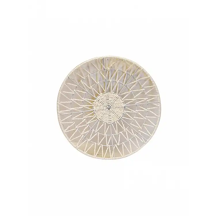 Πιατέλα τεχν. raffia τοίχου λευκή Φ35x5