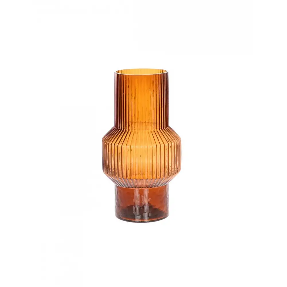 Βάζο γυάλινο Retro καφέ 15x30