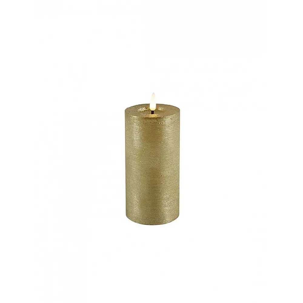 Κερί κορμός LED 7,5x15 χρυσό
