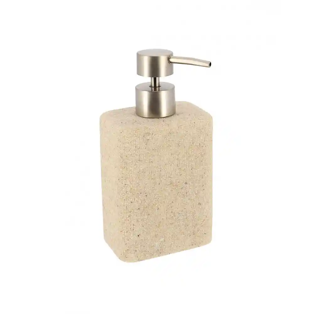 Dispenser polyresin παραλ/μο sand μπεζ 360ml/8,8x6x17cm